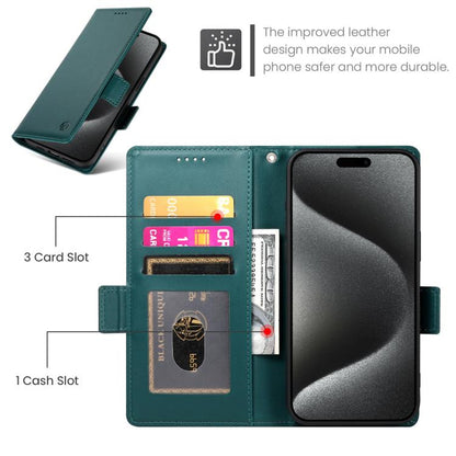 For iPhone Air Side Buckle Magnetic Frosted Leather Phone Case(Dark Green) - iPhone Air Cases by buy2fix | Online Shopping UK | buy2fix