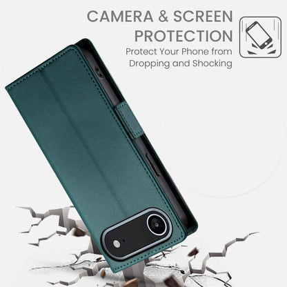 For iPhone Air Side Buckle Magnetic Frosted Leather Phone Case(Dark Green) - iPhone Air Cases by buy2fix | Online Shopping UK | buy2fix