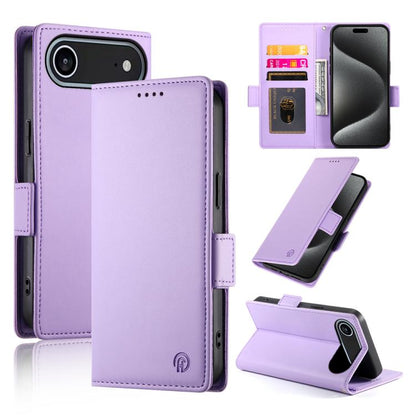 For iPhone Air Side Buckle Magnetic Frosted Leather Phone Case(Purple) - iPhone Air Cases by buy2fix | Online Shopping UK | buy2fix