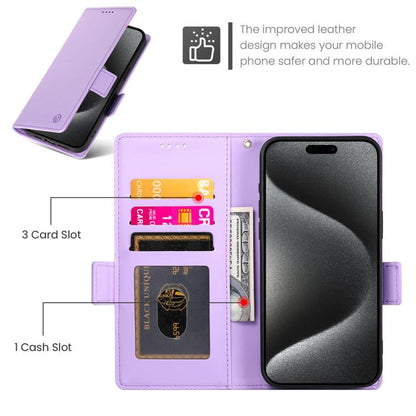 For iPhone Air Side Buckle Magnetic Frosted Leather Phone Case(Purple) - iPhone Air Cases by buy2fix | Online Shopping UK | buy2fix