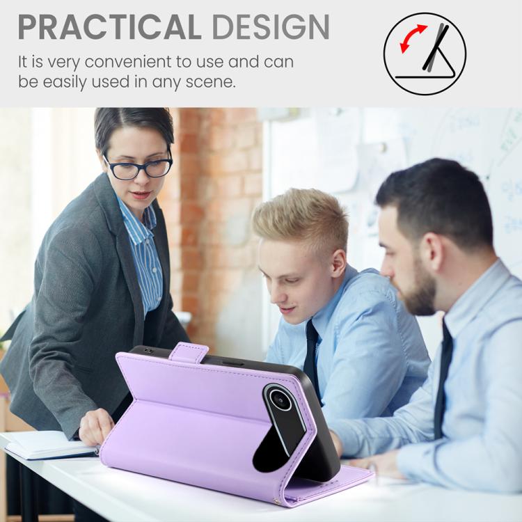 For iPhone Air Side Buckle Magnetic Frosted Leather Phone Case(Purple) - iPhone Air Cases by buy2fix | Online Shopping UK | buy2fix