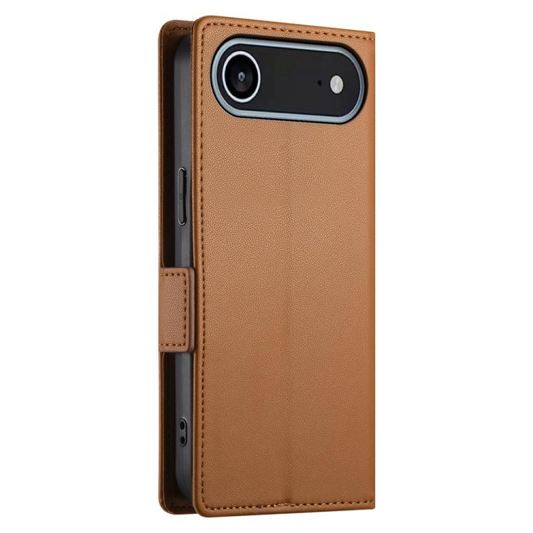 For iPhone Air Side Buckle Magnetic Frosted Leather Phone Case(Brown) - iPhone Air Cases by buy2fix | Online Shopping UK | buy2fix