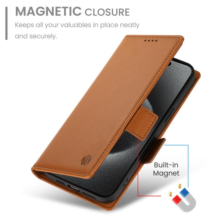 For iPhone Air Side Buckle Magnetic Frosted Leather Phone Case(Brown) - iPhone Air Cases by buy2fix | Online Shopping UK | buy2fix