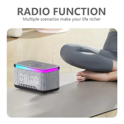 AEC S300 Portable 10W Power Multifunction Bluetooth Speaker Alarm Clock Wireless Charger(Black) - Desktop Speaker by AEC | Online Shopping UK | buy2fix
