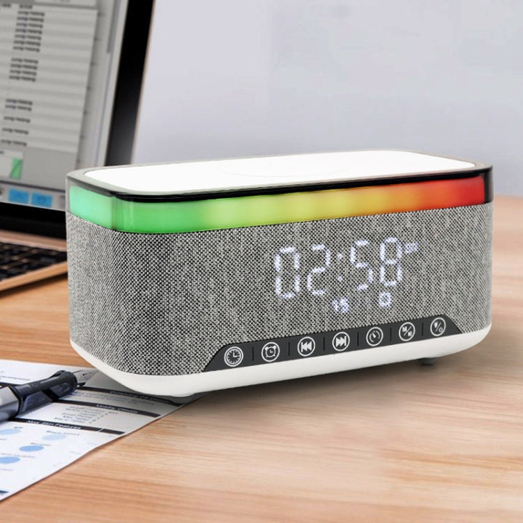 AEC S300 Portable 10W Power Multifunction Bluetooth Speaker Alarm Clock Wireless Charger(Black) - Desktop Speaker by AEC | Online Shopping UK | buy2fix