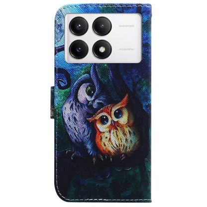 For Xiaomi Redmi K70 Pro / K70 Coloured Drawing Flip Leather Phone Case(Oil Painting Owl) by buy2fix