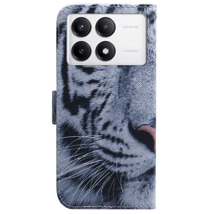 For Xiaomi Redmi K70 Pro / K70 Coloured Drawing Flip Leather Phone Case(Tiger) by buy2fix