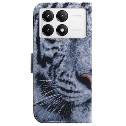 For Xiaomi Redmi K70 Pro / K70 Coloured Drawing Flip Leather Phone Case(Tiger) by buy2fix