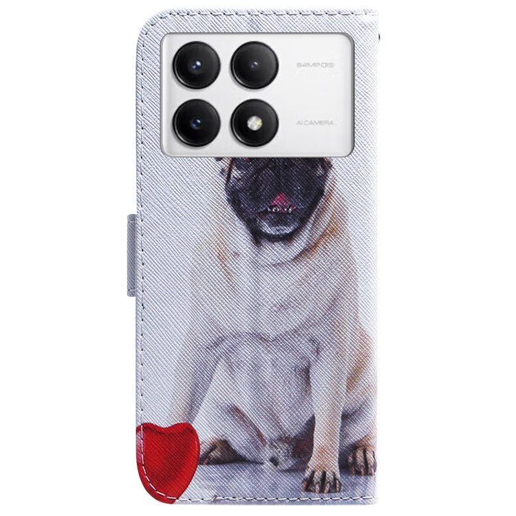 For Xiaomi Redmi K70 Pro / K70 Coloured Drawing Flip Leather Phone Case(Pug) by buy2fix