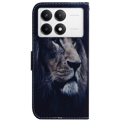 For Xiaomi Redmi K70 Pro / K70 Coloured Drawing Flip Leather Phone Case(Lion) by buy2fix