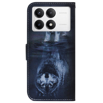 For Xiaomi Redmi K70 Pro / K70 Coloured Drawing Flip Leather Phone Case(Wolf and Dog) by buy2fix