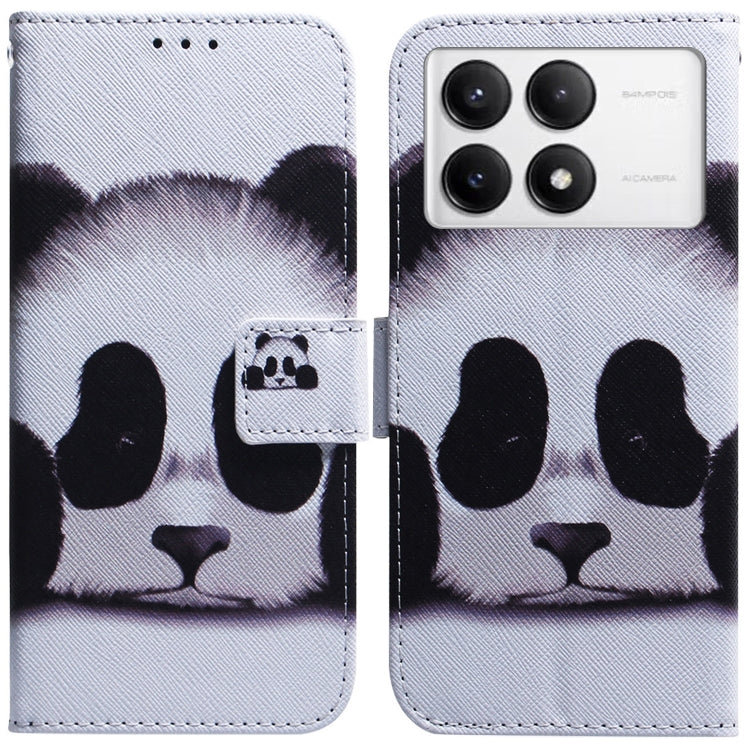 For Xiaomi Redmi K70 Pro / K70 Coloured Drawing Flip Leather Phone Case(Panda) by buy2fix