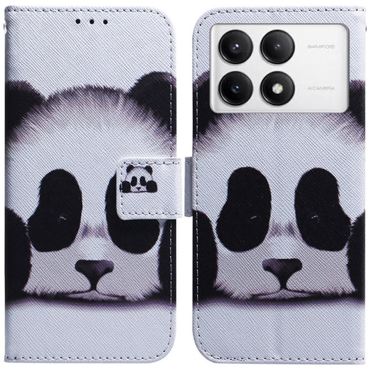 For Xiaomi Redmi K70 Pro / K70 Coloured Drawing Flip Leather Phone Case(Panda) by buy2fix