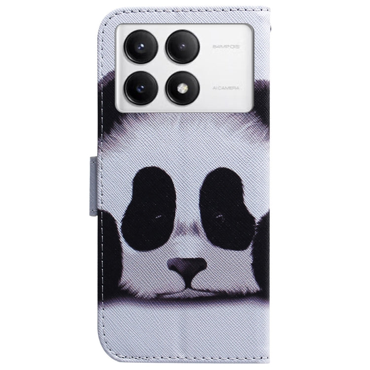 For Xiaomi Redmi K70 Pro / K70 Coloured Drawing Flip Leather Phone Case(Panda) by buy2fix