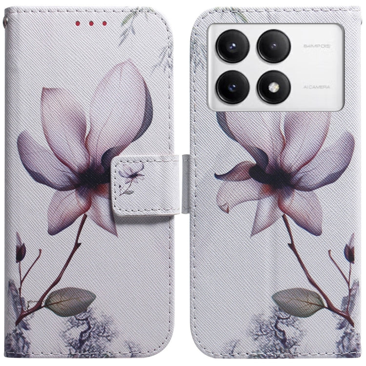 For Xiaomi Redmi K70 Pro / K70 Coloured Drawing Flip Leather Phone Case(Magnolia) by buy2fix