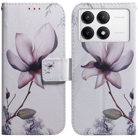 For Xiaomi Redmi K70 Pro / K70 Coloured Drawing Flip Leather Phone Case(Magnolia) by buy2fix