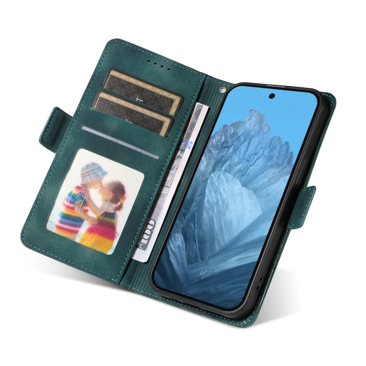 For Google Pixel 9 / 9 Pro Embossed Rhombus Starry Leather Phone Case(Green) by buy2fix