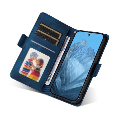 For Google Pixel 9 / 9 Pro Embossed Rhombus Starry Leather Phone Case(Blue) by buy2fix