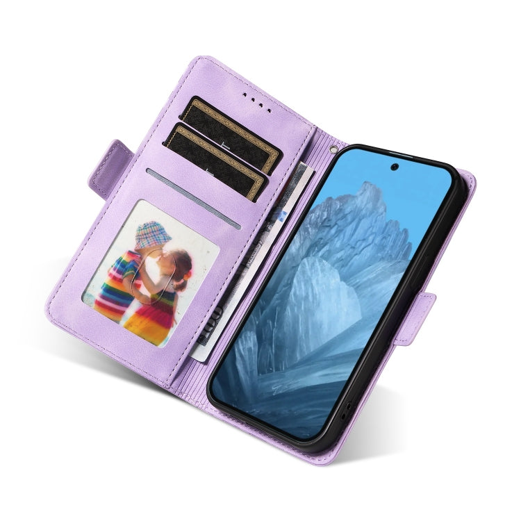 For Google Pixel 9 / 9 Pro Embossed Rhombus Starry Leather Phone Case(Purple) by buy2fix