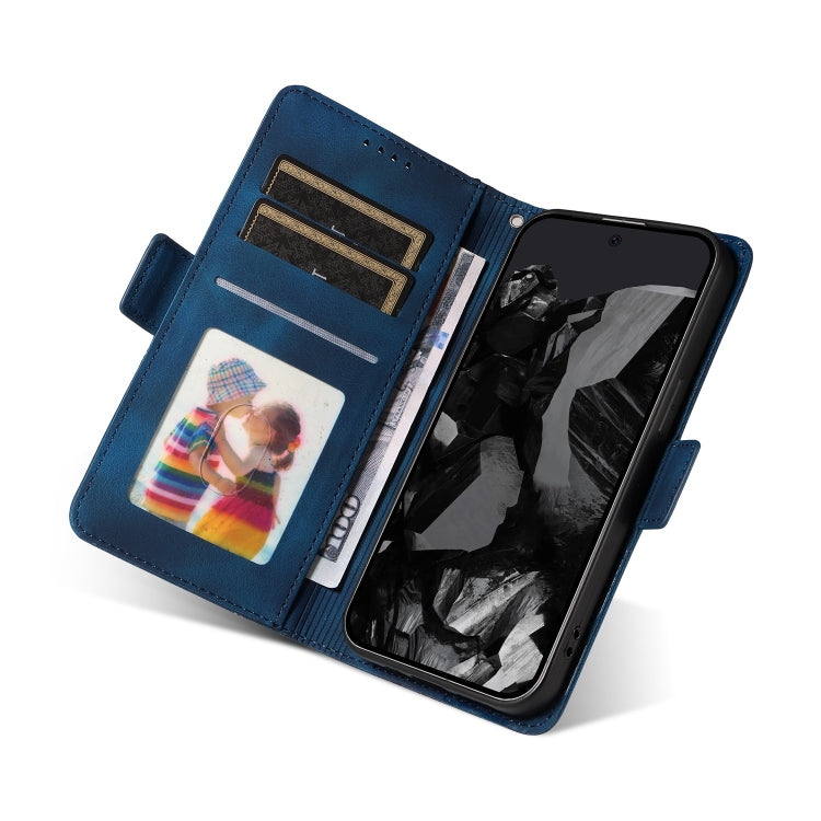 For Google Pixel 9 Pro XL Embossed Rhombus Starry Leather Phone Case(Blue) by buy2fix