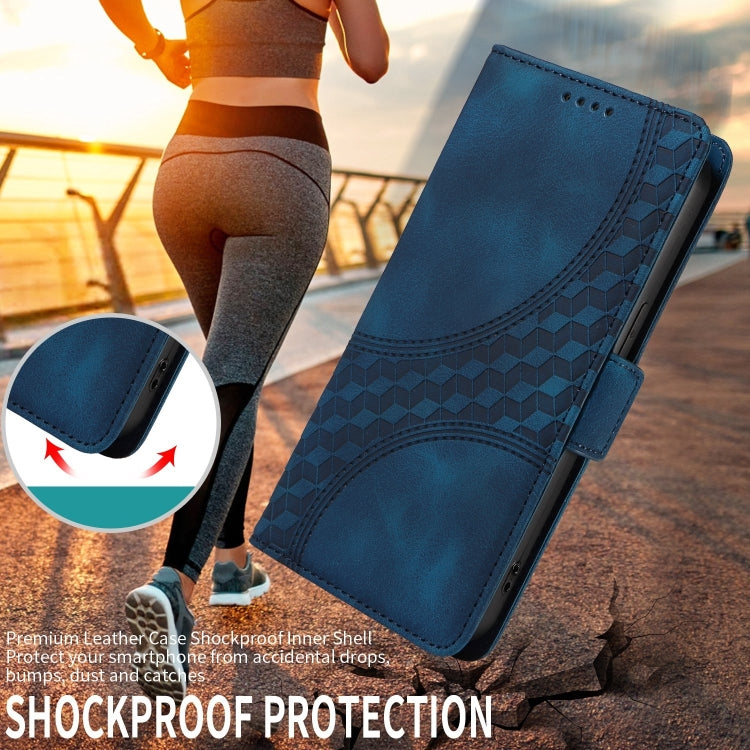 For Google Pixel 9 Pro XL Embossed Rhombus Starry Leather Phone Case(Blue) by buy2fix