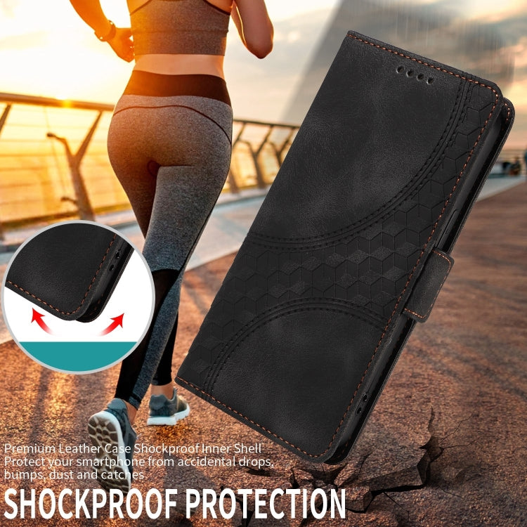 For Google Pixel 9 Pro XL Embossed Rhombus Starry Leather Phone Case(Black) by buy2fix