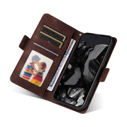 For Google Pixel 9 Pro XL Embossed Rhombus Starry Leather Phone Case(Brown) by buy2fix