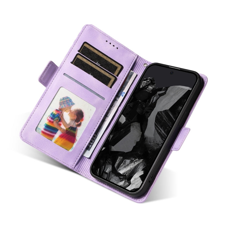 For Google Pixel 9 Pro XL Embossed Rhombus Starry Leather Phone Case(Purple) by buy2fix