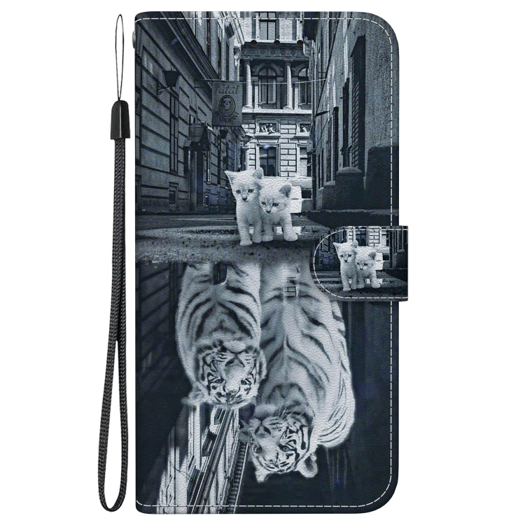 For Xiaomi Redmi K70 Pro / K70 Crystal Texture Colored Drawing Leather Phone Case(Cat Tiger Reflection) by buy2fix