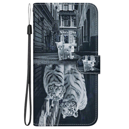 For Xiaomi Redmi K70 Pro / K70 Crystal Texture Colored Drawing Leather Phone Case(Cat Tiger Reflection) by buy2fix