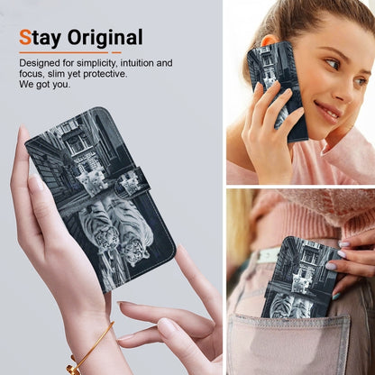 For Xiaomi Redmi K70 Pro / K70 Crystal Texture Colored Drawing Leather Phone Case(Cat Tiger Reflection) by buy2fix