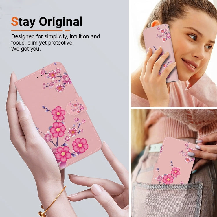 For Xiaomi Redmi K70 Pro / K70 Crystal Texture Colored Drawing Leather Phone Case(Cherry Blossoms) by buy2fix