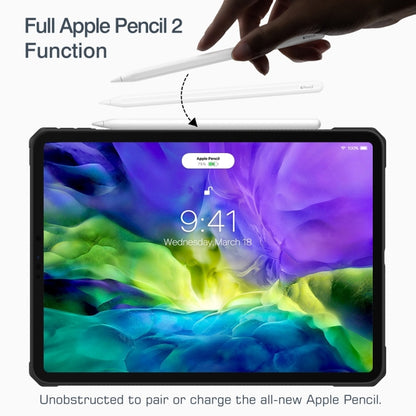 For iPad Pro 11 2022 PC+TPU Transparent Shockproof Tablet Case(Black) - iPad Pro 11 (2022/2021) Cases by buy2fix | Online Shopping UK | buy2fix