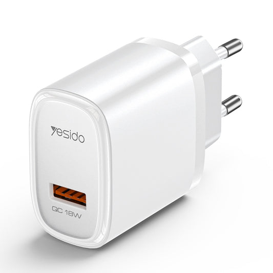 Yesido YC66 PD 18W USB Fast Charger, Specification:EU Plug(White) - USB Charger by Yesido | Online Shopping UK | buy2fix