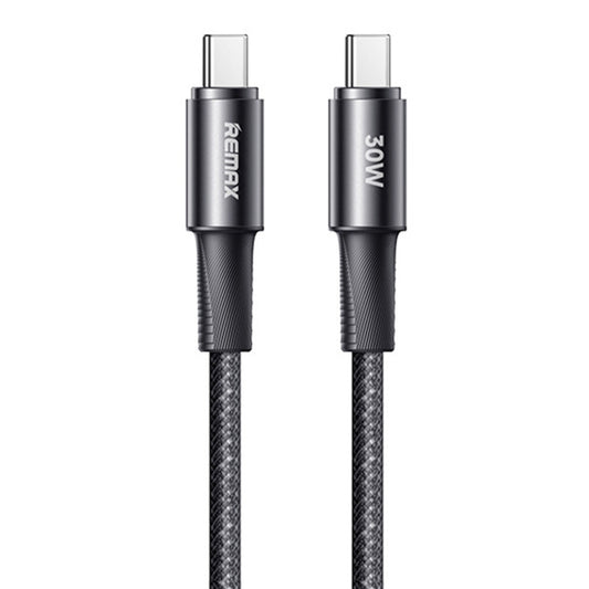 REMAX RC-C100 1.2m 30W Type-C to Type-C Fast Charging Braided Data Cable(Black) - USB-C & Type-C Cable by REMAX | Online Shopping UK | buy2fix