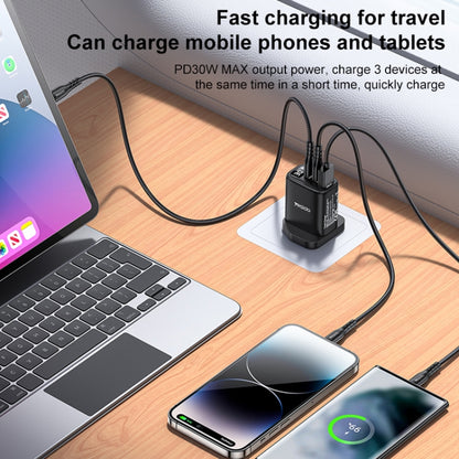Yesido YC88 30W USB + Dual USB-C / Type-C Digital Display Charger, Specification:UK Plug(Black) - USB Charger by Yesido | Online Shopping UK | buy2fix