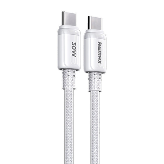 REMAX RC-C036 1.2m 30W Type-C to Type-C Transparent Braided Fast Charging Cable(White)