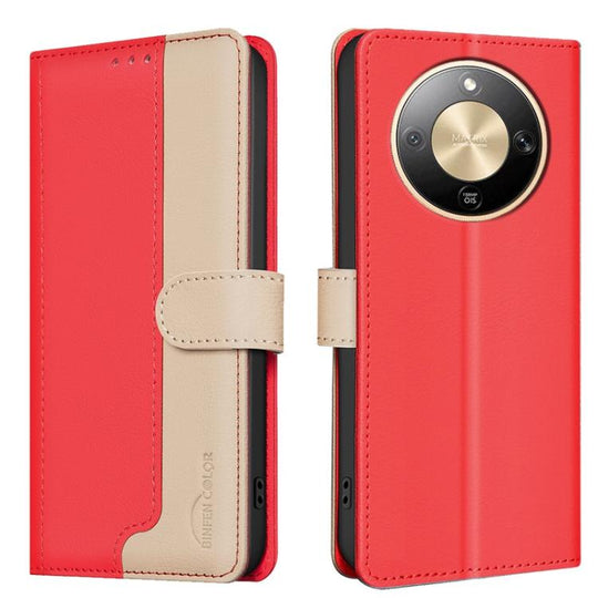 For Honor X9d 5G / X70 5G Color Matching RFID Anti-theft Leather Phone Case(Red)