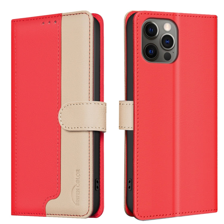 For iPhone 16 Pro Max Color Matching RFID Anti-theft Leather Phone Case(Red) by buy2fix