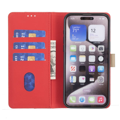 For iPhone 16 Pro Max Color Matching RFID Anti-theft Leather Phone Case(Red) by buy2fix