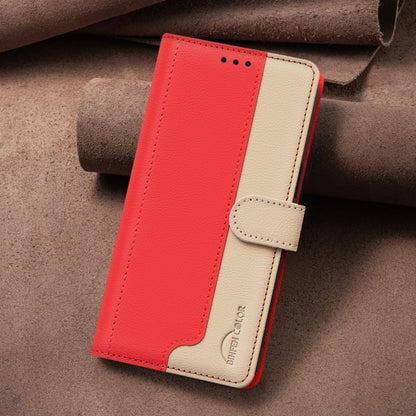 For iPhone 16e Color Matching RFID Anti-theft Leather Phone Case(Red) by buy2fix