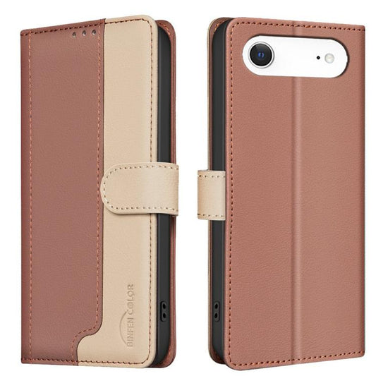 For iPhone Air Color Matching RFID Anti-theft Leather Phone Case(Brown) - iPhone Air Cases by buy2fix | Online Shopping UK | buy2fix