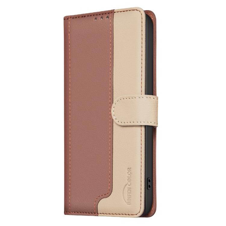 For iPhone Air Color Matching RFID Anti-theft Leather Phone Case(Brown) - iPhone Air Cases by buy2fix | Online Shopping UK | buy2fix