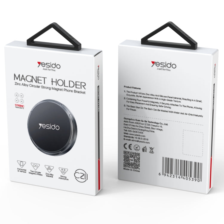 Yesido C211 Round Magnetic Car Holder(Black) - Universal Car Holders by Yesido | Online Shopping UK | buy2fix