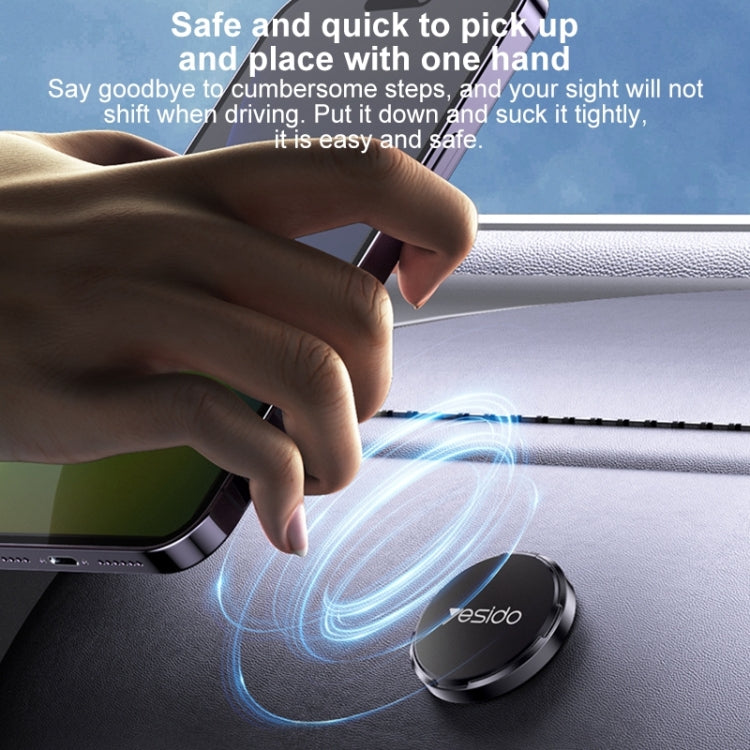 Yesido C211 Round Magnetic Car Holder(Black) - Universal Car Holders by Yesido | Online Shopping UK | buy2fix
