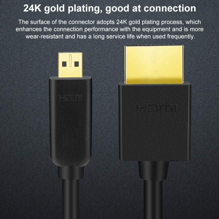 HDMI to Micro HDMI 4K UHD 18Gbps Video Connection Cable, Length:0.5m(Black) by buy2fix