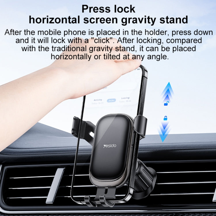 Yesido C247 Air Vent Gravity Car Holder(Black) - Universal Car Holders by Yesido | Online Shopping UK | buy2fix