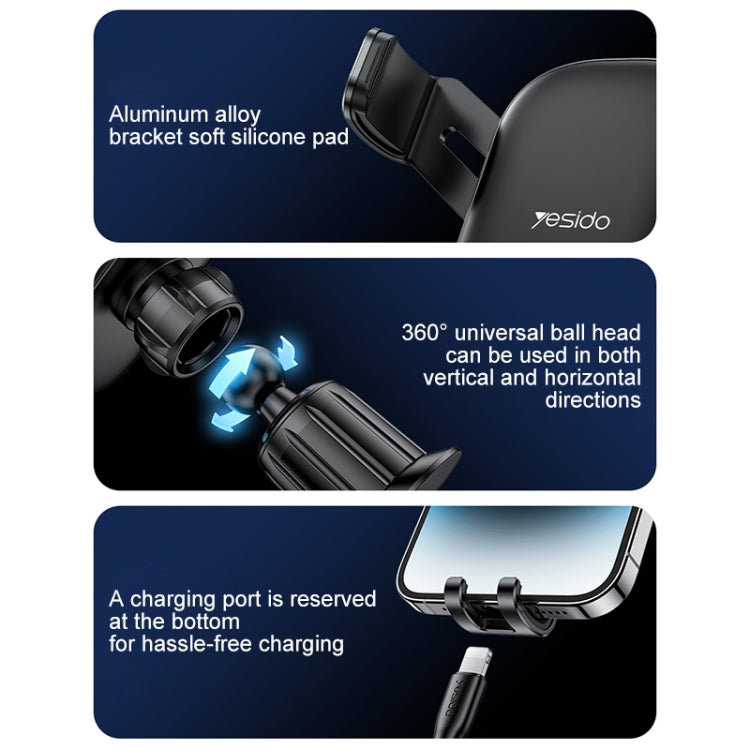 Yesido C247 Air Vent Gravity Car Holder(Black) - Universal Car Holders by Yesido | Online Shopping UK | buy2fix