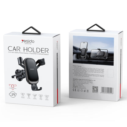 Yesido C247 Air Vent Gravity Car Holder(Black) - Universal Car Holders by Yesido | Online Shopping UK | buy2fix