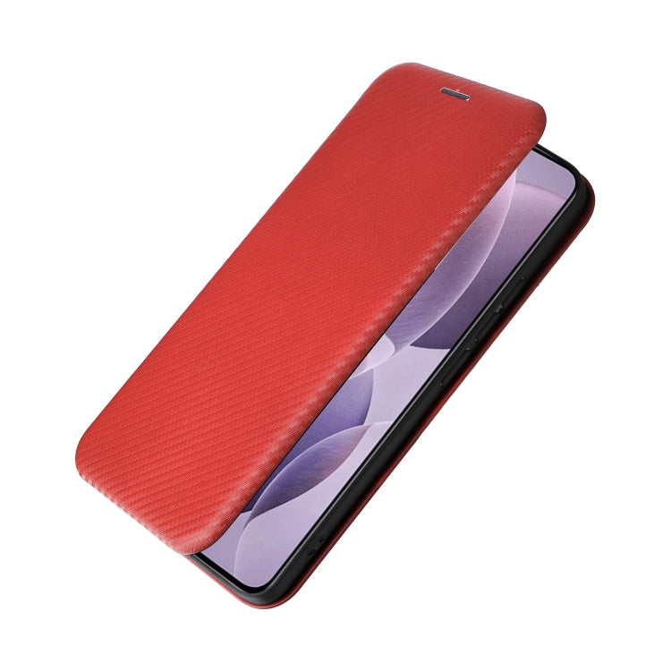 For Redmi K70 Carbon Fiber Texture Flip Leather Phone Case(Brown) - Xiaomi Cases by buy2fix | Online Shopping UK | buy2fix